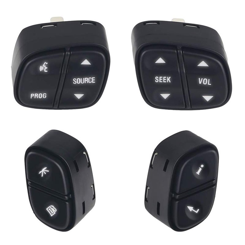 WMPHE Steering Wheel Control Switch Button Compatible with Chevy Silverado Tahoe GMC Envoy Sierra Yukon Hummer H2 Buick Cadillac Escalade 2003-2007 Replacement for 21997738 21997739 1999442 1999443 - Image 1